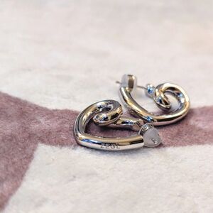 Sterling Silver Heart Knot Earrings